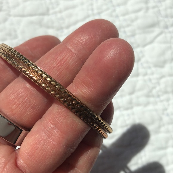 Bangle Set: Copper Plated, Copper Tones, Rose Gold Tones - 8 in All - Picture 6 of 11